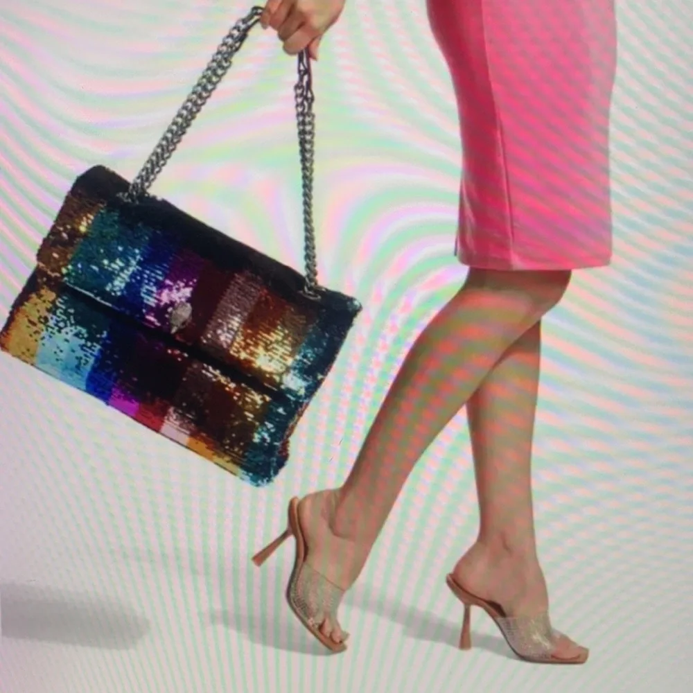 - Kurt Geiger London Kensington XXL Sequins Quilted Crossbody Bag - Picture 2 of 13